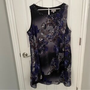 Aura Blue and Black Wedding Tunic Dress